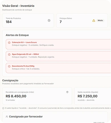 Controle de estoque no Easy Salon