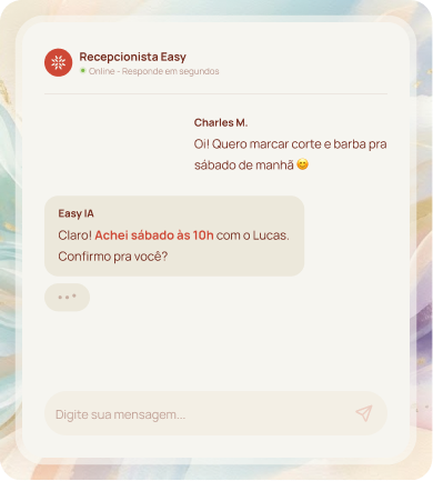 Sugestões da IA na agenda do Easy Salon