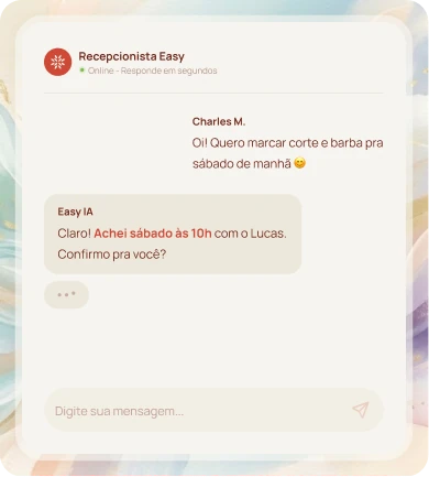 Sugestões da IA na agenda do Easy Salon