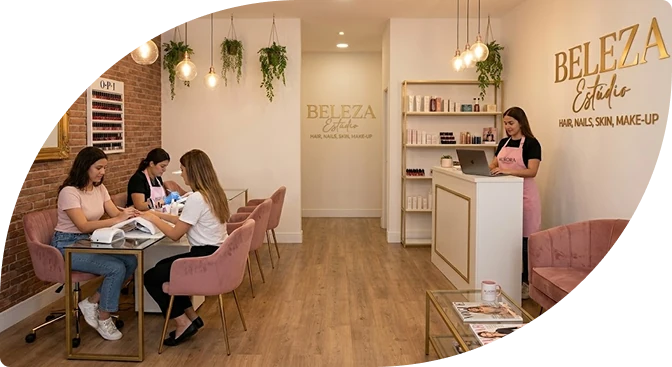 Dono do salão usando o sistema Easy Salon